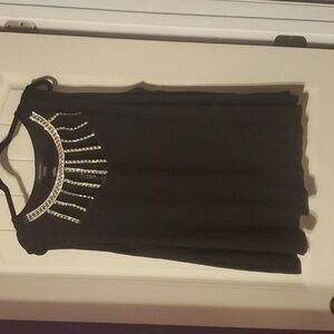 Black embellished top with gold and silver 22/24